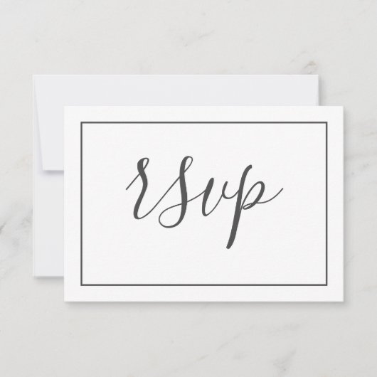 Carte de réponse RSVP de mariage Simple Élégance (Devant)