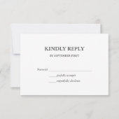 Carte de réponse RSVP de mariage Simple Élégance (Dos)