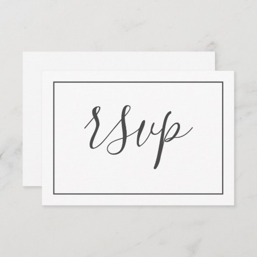Carte de réponse RSVP de mariage Simple Élégance (Devant / Derrière)