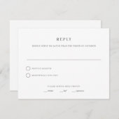 Carte de réponse RSVP de mariage simple et élégant (Devant / Derrière)