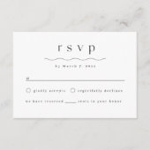 Carte de réponse RSVP de mariage simple moderne (Devant)