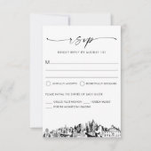 Carte de réponse RSVP de mariage Skyline Atlanta (Devant)
