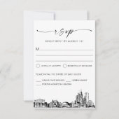Carte de réponse RSVP de mariage Skyline de Chicag (Devant)
