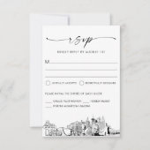 Carte de réponse RSVP de Mariage Skyline de Las Ve (Devant)