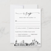 Carte de réponse RSVP de mariage Skyline de San Fr (Devant)