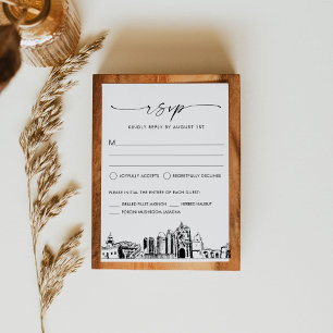Carte de réponse RSVP de mariage Skyline San Diego