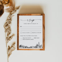 Carte de réponse RSVP de mariage Skyline Washingto