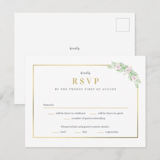 Carte de réponse RSVP de mariage Splendid Union (Devant / Derrière)