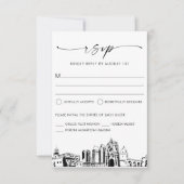 Carte de réponse RSVP de mariage sur la skyline de (Devant)