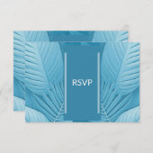 Carte de réponse RSVP de mariage | Turquoise tropi (Devant / Derrière)