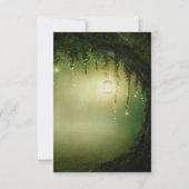 Carte de réponse RSVP de mariage vert forêt enchan (Dos)