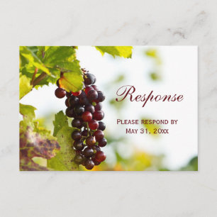 Carte de réponse RSVP de mariage Vignoble