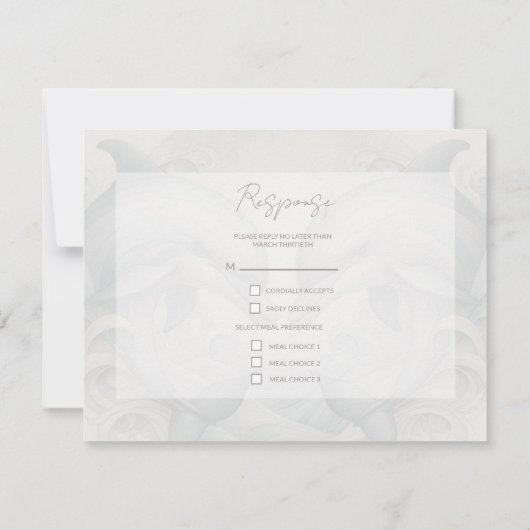 Carte de réponse RSVP de mariage Whimsy moderne (Dos)