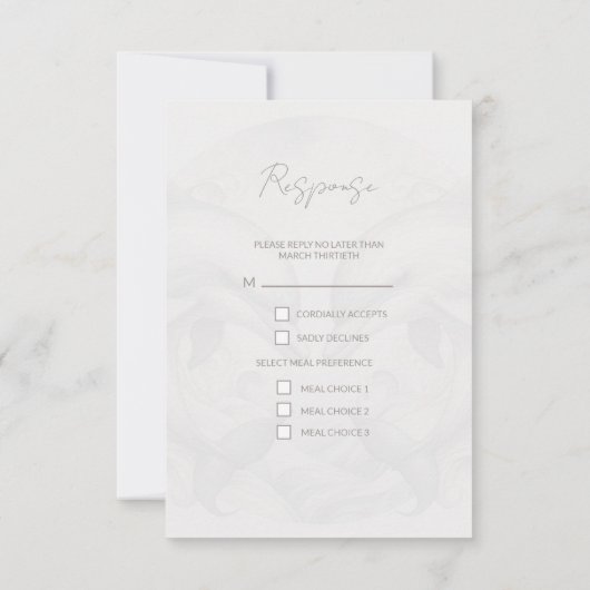 Carte de réponse RSVP de mariage Whimsy moderne (Dos)