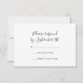 Carte de réponse RSVP de mariage White Daisy and P (Dos)