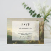 Carte de réponse RSVP de paysage à la peinture vin (Debout devant)