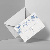 Carte de réponse RSVP de printemps aux oiseaux ble