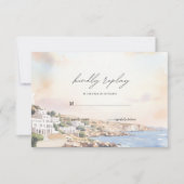 Carte de réponse RSVP de Santorin | Méditerranée (Devant)