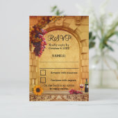 Carte de réponse RSVP de vignoble ou de cave à vin (Debout devant)