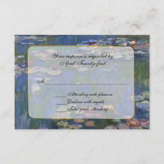 Carte de réponse RSVP des conduites d'eau de Monet