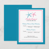 Carte de réponse RSVP Deux étoiles de mer Paon et (Devant / Derrière)