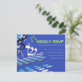 Carte de réponse RSVP du Bat mitzvah de barre DIME (Debout devant)