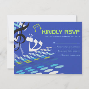 Carte de réponse RSVP du Bat mitzvah de barre DIME