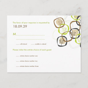Carte de réponse RSVP du Mariage des arbres et ann
