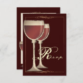 Carte de réponse RSVP du parti à thème du vin élég (Devant / Derrière)
