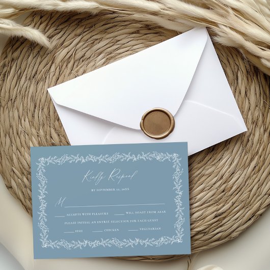 Carte de réponse RSVP Dusty Blue Faire-part de mar