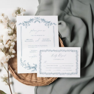 Carte de réponse RSVP Dusty Blue Faire-part de mar