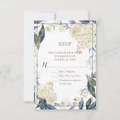 Carte de réponse RSVP Elegant Blue Watercolor Flow (Devant)