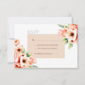 Carte de réponse RSVP Elegant Blush Peach Floral (Devant)