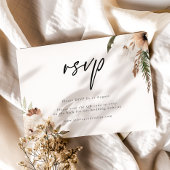 Carte de réponse RSVP Elegant Boho Mariage QR Code