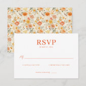 Carte de réponse RSVP Elegant Coral (Devant / Derrière)