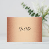 Carte de réponse RSVP Elegant Cuivre Bronze (Debout devant)