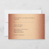 Carte de réponse RSVP Elegant Cuivre Bronze (Dos)