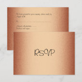 Carte de réponse RSVP Elegant Cuivre Bronze (Devant / Derrière)