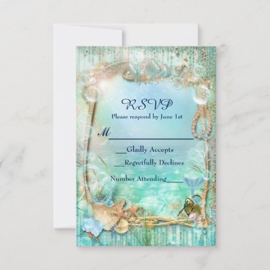 Carte de réponse RSVP Elegant Enchanted Under The (Devant)