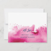 CARTE DE RÉPONSE RSVP élégante aquarelle rose fonc (Dos)