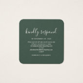 Carte de réponse RSVP élégante avec code QR pour m (Devant)