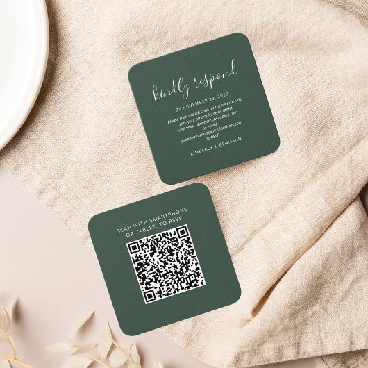 Carte de réponse RSVP élégante avec code QR pour m
