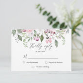 Carte de réponse RSVP élégante avec motif floral d (Debout devant)