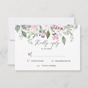 Carte de réponse RSVP élégante avec motif floral d
