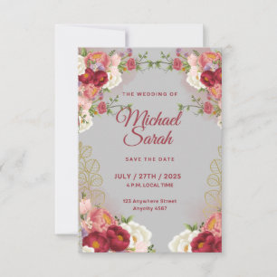 Carte de réponse RSVP élégante Détail de mariage