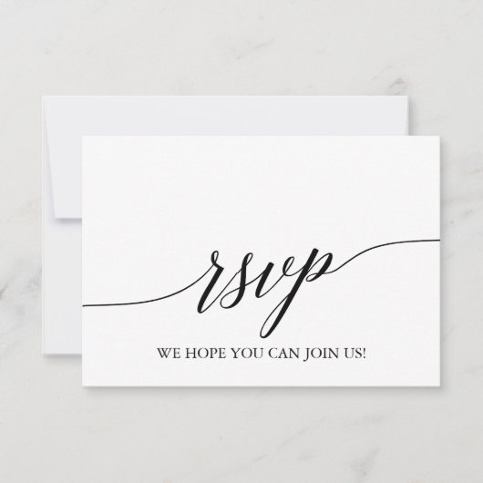 Carte de réponse RSVP élégante en calligraphie noi (Devant)