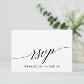 Carte de réponse RSVP élégante en calligraphie noi (Debout devant)