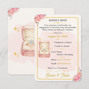 Carte de réponse RSVP élégante florale pour demand