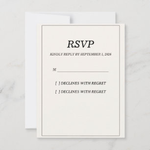 Carte de réponse RSVP élégante pour mariage Old Mo