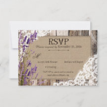 Carte de réponse RSVP en fleurs de lavande et dent